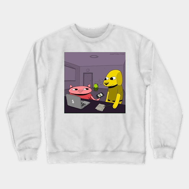 Frog Dog Log - Hog & Blog Crewneck Sweatshirt by jareddweiss